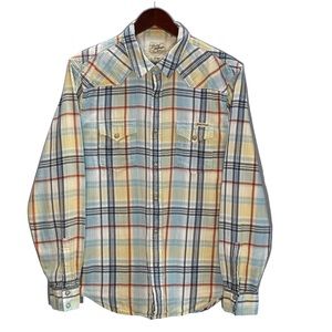 LUCKY BRAND Button Down Plaid Mens Large